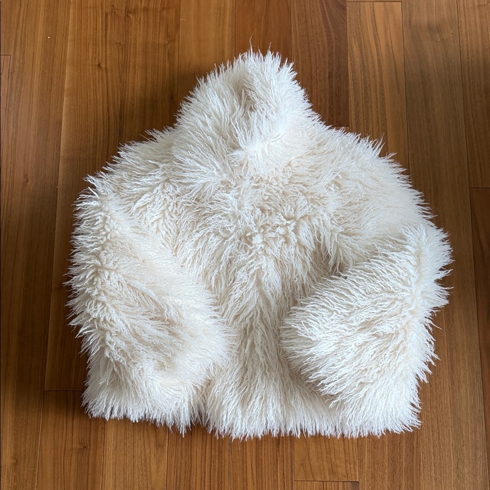 Cinq à Sept Cream Faux Fur Jacket